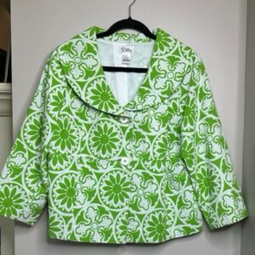 Lilly Pulitzer Lime Green Floral Women's Blazer